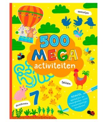 Kinderactiviteitenboek met 500 kleurrijke spelletjes, doolhoven en kleurplaten voor nieuwsgierige kinderen 500 Mega Activiteitenboek