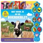 Interactief kinderboek "Wat hoor je op de boerderij?" met boerderijdieren en geluiden Geluidenboek Wat hoor je op de Boerderij?