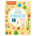 Voorkant van het Montessori oefenboek 'Ik kan het zelf' met speelse illustraties en stickervermelding Ik Kan Het Zelf - Leukste Oefenboek