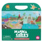 Voorkant verpakking Magna Carry Dino World met speelse dino illustraties Magna Carry - Dinosaurus Magneetboek