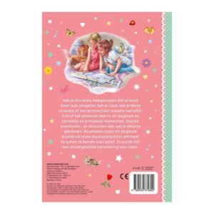 Achterkant van Tiny Mijn Dagboek met illustratie van meisjes die foto's bekijken