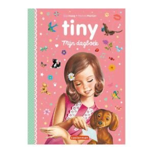 Voorkant van Tiny Mijn Dagboek met meisje en hond op roze achtergrond Tiny - Mijn dagboek