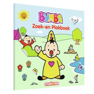 Bumba zoek-en plakboek met kleurrijke illustraties van figuren en dieren in de natuur