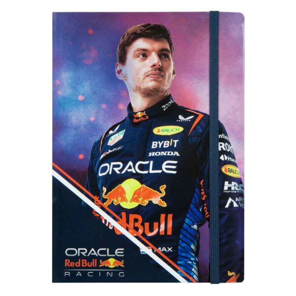 Notitieboek met Formule 1-coureur in Red Bull Racing outfit op de cover Notitieboek Hardcover Red Bull Racing Max Verstappen