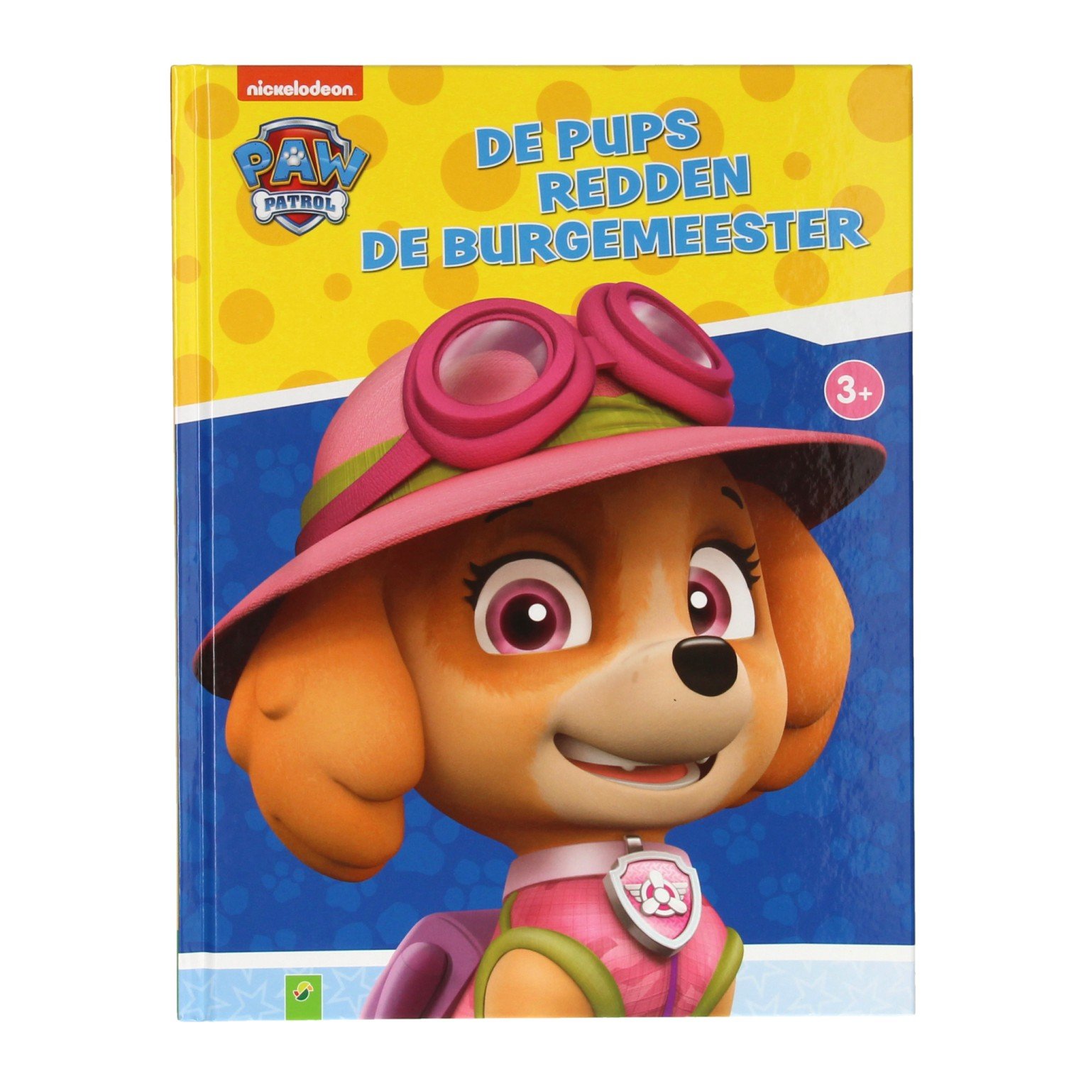 wins-holland-paw-patrol-boek-voorkant-skye-de-pups-redden-de-burgemeester Voorkant van PAW Patrol boek "De pups redden de burgemeester" met Skye op de cover Voorleesboek De Pups Redden de Burgemeester PAW Patrol