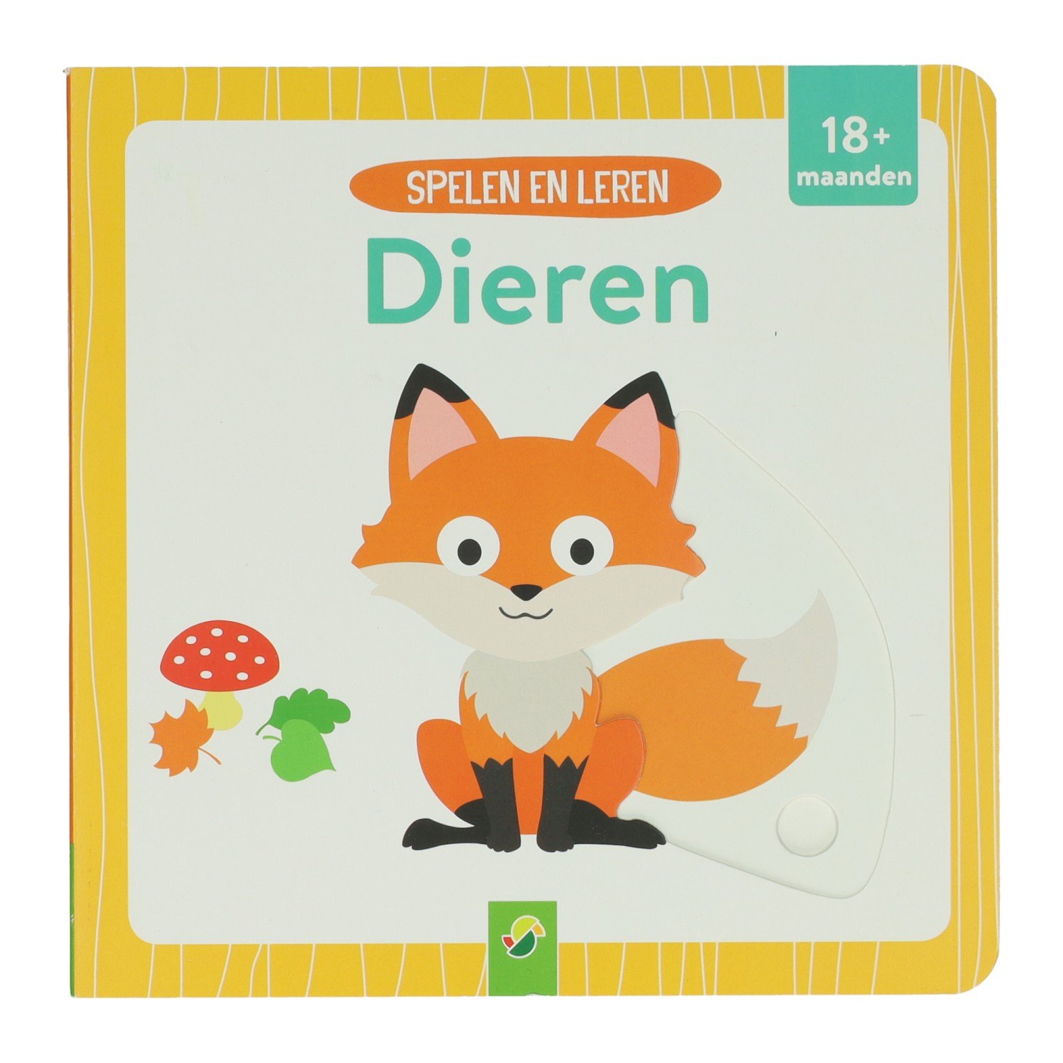 wins-holland-voorkant-spelen-en-leren-dierenboek-vos Voorzijde kinderboek Spelen en Leren Dieren met illustratie vos Schuifboekje Spelen en Leren Dieren