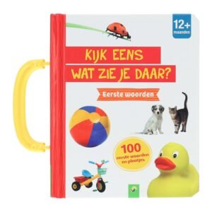 Voorkant beeldwoordenboek - Kijk eens wat zie je daar? Eerste Woorden met speelgoed en dieren