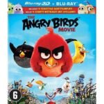 Blu-ray cover van animatiefilm The Angry Birds Movie met 3 boze vogels