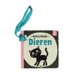 Voorkant van buggyboek Dieren Contrast met zwarte kat en blauwe lus