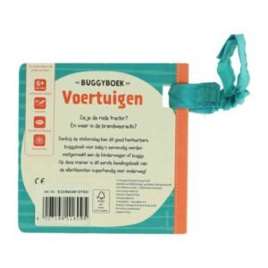 Achterkant van buggyboek Voertuigen met beschrijving en bevestigingslint