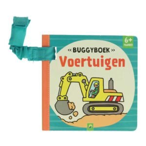 Voorkant van buggyboek Voertuigen met afbeelding van een graafmachine