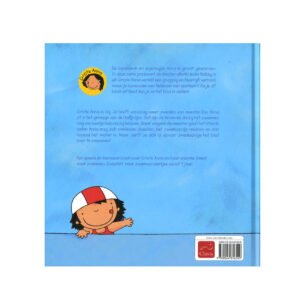 Achterkant kinderboek Grote Anna leert zwemmen met illustratie in zwembad