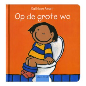 Boekcover Op de grote wc met meisje op toilet Anna op de grote wc