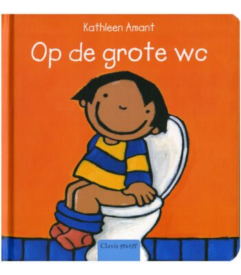 Boekcover Op de grote wc met meisje op toilet Anna op de grote wc