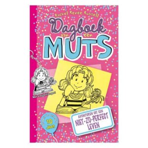 Voorkant van Dagboek van een Muts jubileumeditie met illustratie van Nikki en confetti achtergrond