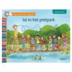 Kinderboek cover Lol in het pretpark met schoolklas op hangbrug en achtbaan op de achtergrond Zin om te lezen! - lol in het pretpark