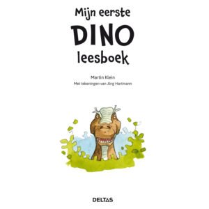 Titelpagina van Mijn eerste dino leesboek met T-rex illustratie