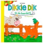 Voorkant van Dikkie Dik op de boerderij flapjesboek met kat, koe en kikker
