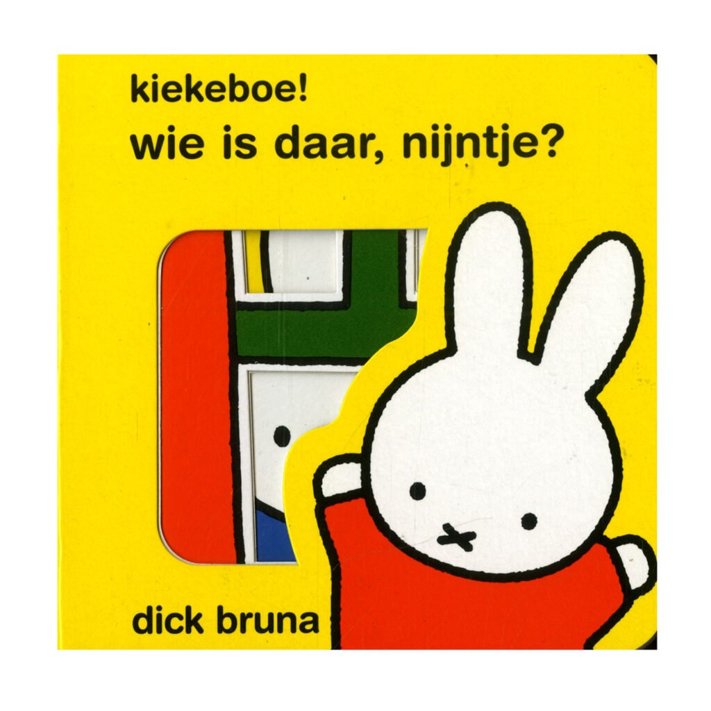 Voorkant van Kiekeboe! Wie is daar Nijntje? Doorkijkboekje met Nijntje in rode trui