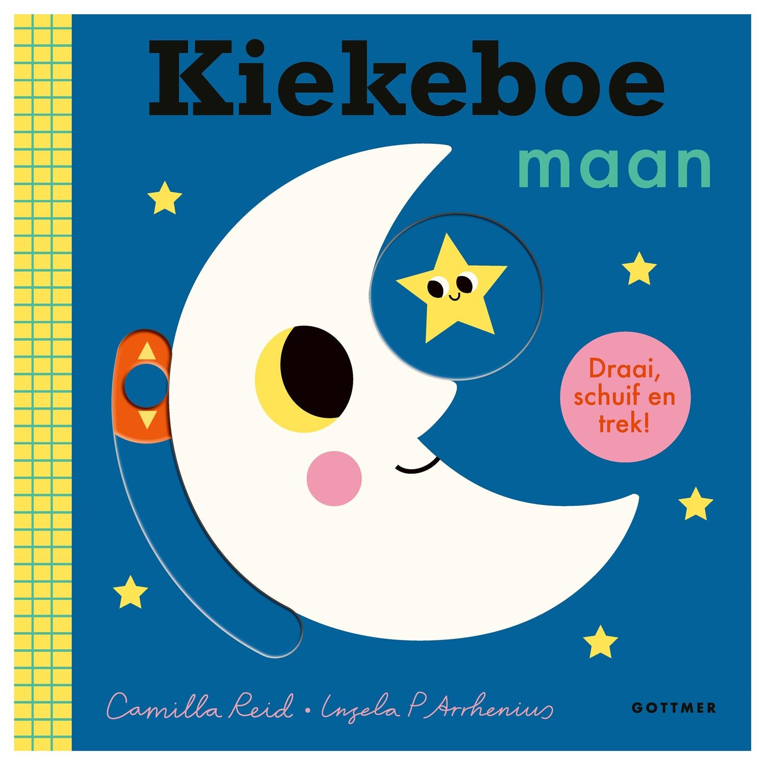 gottmer-uitgevers-groep-kiekeboe-maan-interactief-kinderboek-cover Interactief kinderboek "Kiekeboe maan" met illustraties van maan en ster Kiekeboe Maan