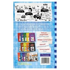 Achterkant van Het leven van een loser Kopje-onder met zwembadillustratie en boekrecensies