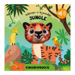 Omslag van kinderboek Iedereen is bijzonder jungle met tijger vingerpop