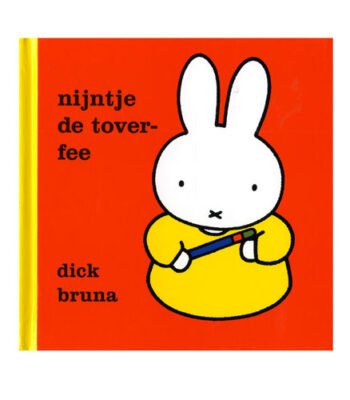 Boekomslag voorzijde Nijntje de toverfee met nijntje in gele jurk op rode achtergrond