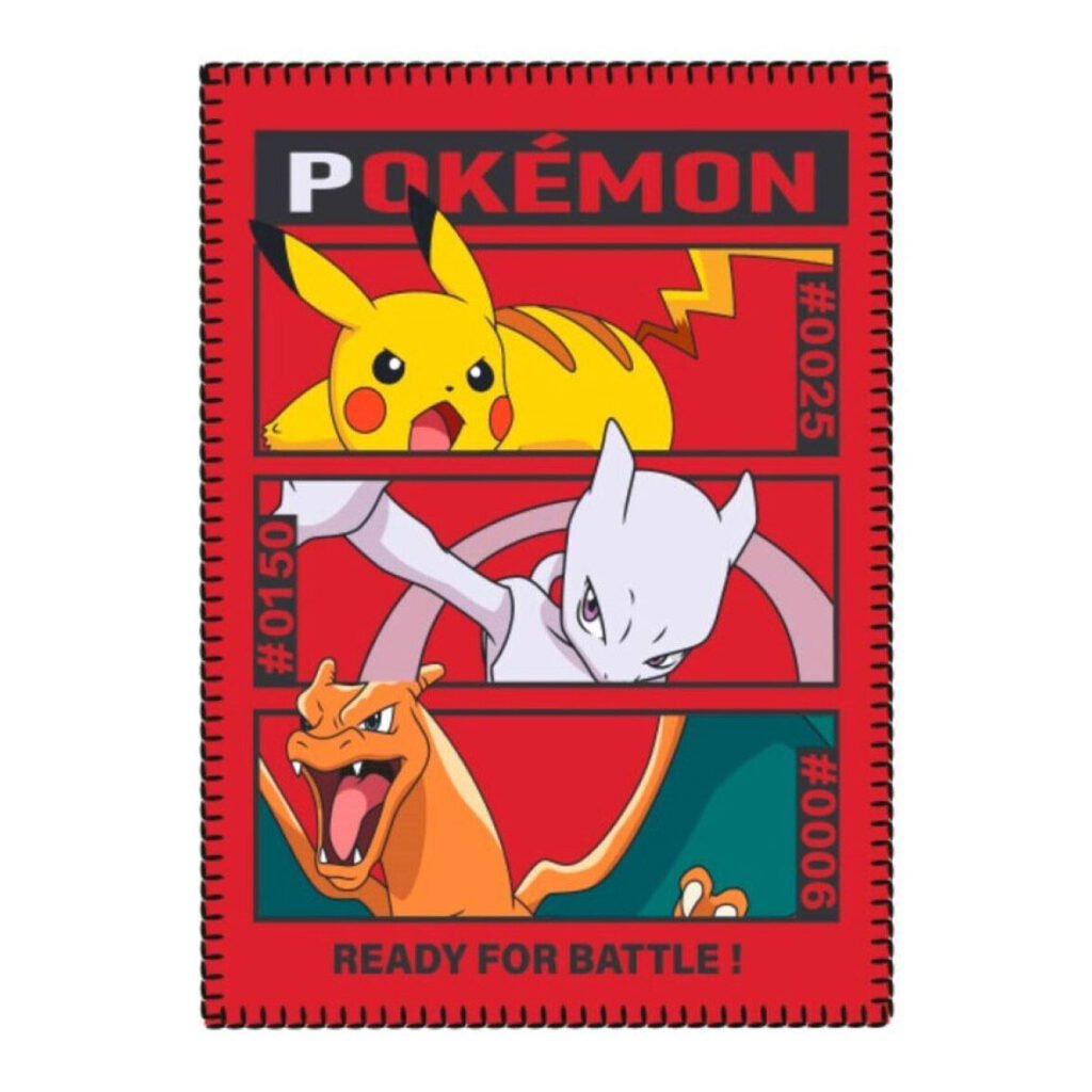 Pokemon notitieboek met Pikachu, Mewtwo en Charizard – Ready for Battle design Fleece Deken Pokémon Polar