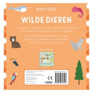 Interactief kinderboek Wilde Dieren met vrolijke illustraties van bos- en jungledieren