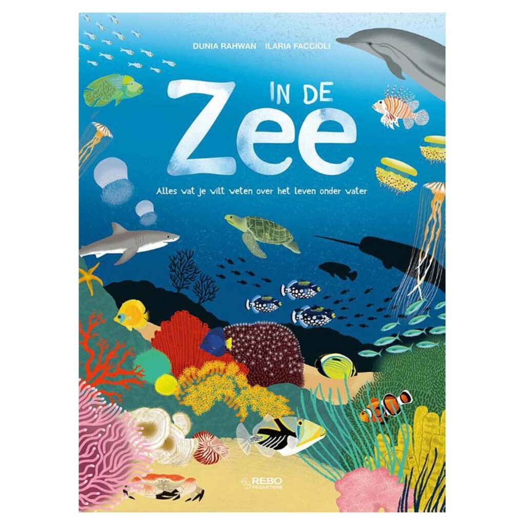 Kinderboek over het zeeleven met kleurrijke illustraties van oceaandieren Onderwaterwereld Atlas