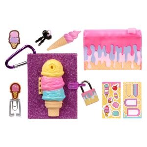 Dagboek met ijsje design en kleurrijke accessoires