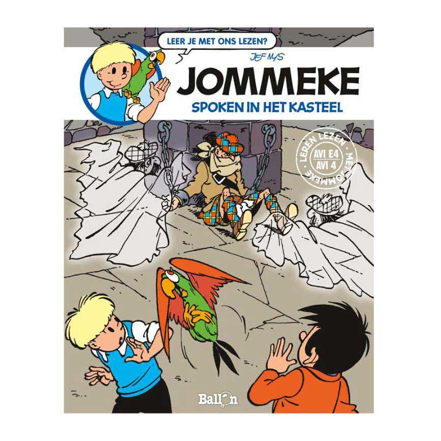 Voorkant boekcover Jommeke - Spoken in het Kasteel (AVI-M4) met spookscène
