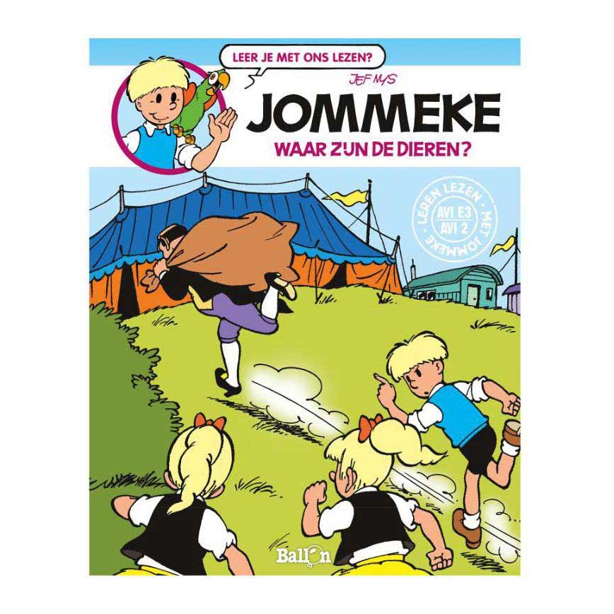Jommeke Waar zijn de dieren voorkant AVI E3 leesboek met circus en wegrennende dief Jommeke - Waar Zijn De Dieren? - AVI E3