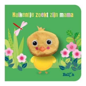 Voorkant kinderboek Kuikentje zoekt zijn mama met vingerpop kuiken Vingerpopboekje - Kuikentje Zoekt Zijn Mama