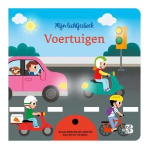 Voorkant Mijn Lichtjesboek Voertuigen met auto scooter fiets en verkeerslicht Mijn lichtjesboek - Voertuigen