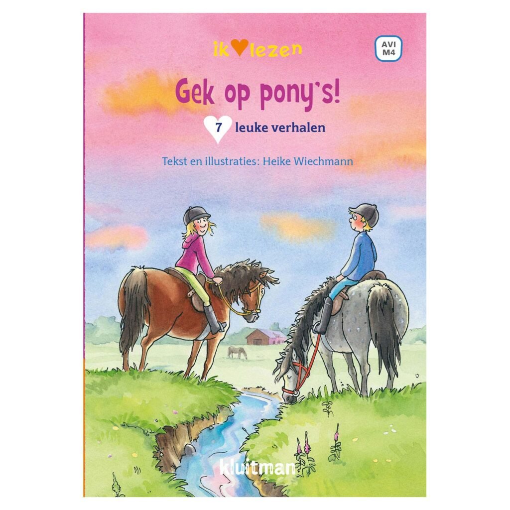 Boekcover Gek op pony’s met twee kinderen op pony’s in weiland bij zonsondergang Gek op pony's! 7 leuke verhalen - AVI-M4