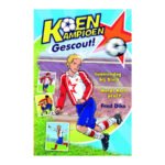 Boekcover Koen Kampioen Gescout met jonge voetballer in actie tijdens talentendag Koen Kampioen Gescout