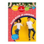 Voorkant van kinderboek 'Alles over je lichaam' met vrolijke kinderen op gele achtergrond. Alles Over Je Lichaam AVI E4