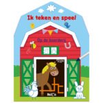 Cover van uitwisboek ik teken en speel - op de boerderij met konijn en paard in stal