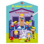 Cover van uitwisboek ik teken en speel - op de bouwplaats met huis en bouwvakkers