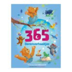 Voorkant van het boek 365 Berenverhaaltjes met spelende beren en sterren in een magisch bos