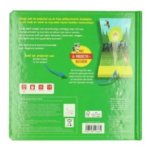 Achterkant van Matti’s Avontuur projectorboek met uitleg en projectiebeelden