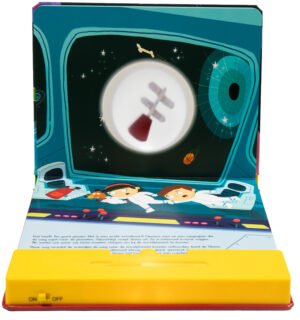Interactief projectorboek met ruimteverhaal en astronauten voor kinderen vanaf 3 jaar