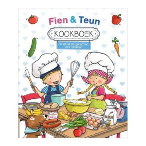 Omslag van het Fien en Teun kookboek met kindvriendelijke Hollandse recepten Fien & Teun Kookboek