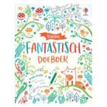 Voorkant van het kleurrijke Usborne Fantastisch Doeboek met illustraties van een vos, een eenhoorn en bosfiguren Fantastisch Doeboek