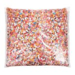 Zak met kleurrijke papieren confetti in verschillende vormen en tinten Confetti 1kg
