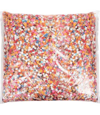 Zak met kleurrijke papieren confetti in verschillende vormen en tinten Confetti 1kg