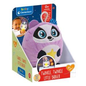 Baby Clementoni Twinkle Twinkle Little Badger pluche knuffel met licht in verpakking