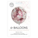 Verpakking Confettiballonnen Papieren Confetti Metallic Rose Goud 30cm, 6st.