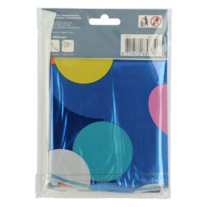 verpakking blauwe folie ballon cijfers met gekleurde stippen